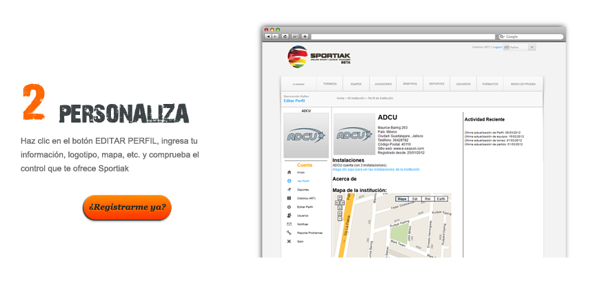 Prueba Sportiak y siente el poder de administrar tu torneo fácilmente