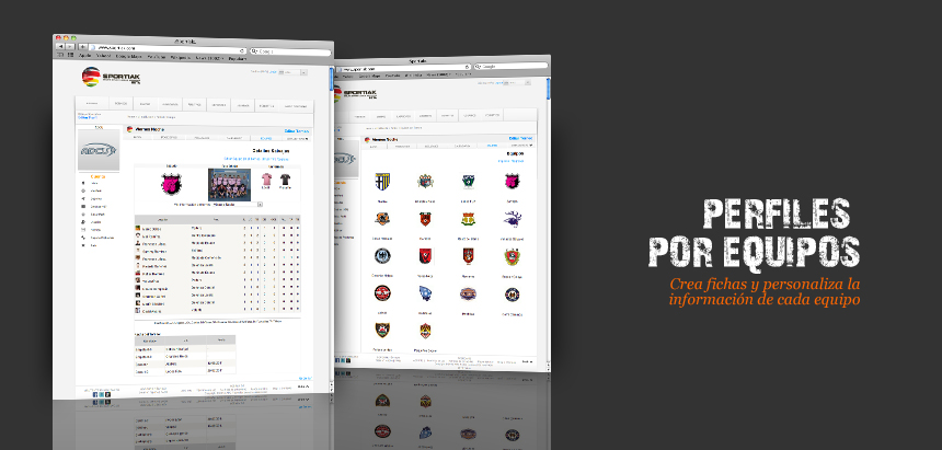 Crea fichas y personaliza la información de cada equipo
